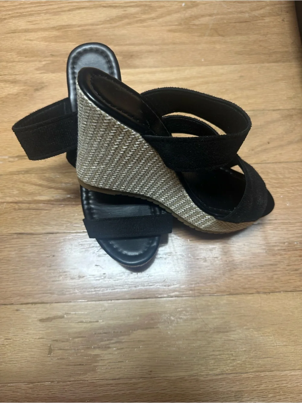 Black Strappy Women's Slip-On Sandals